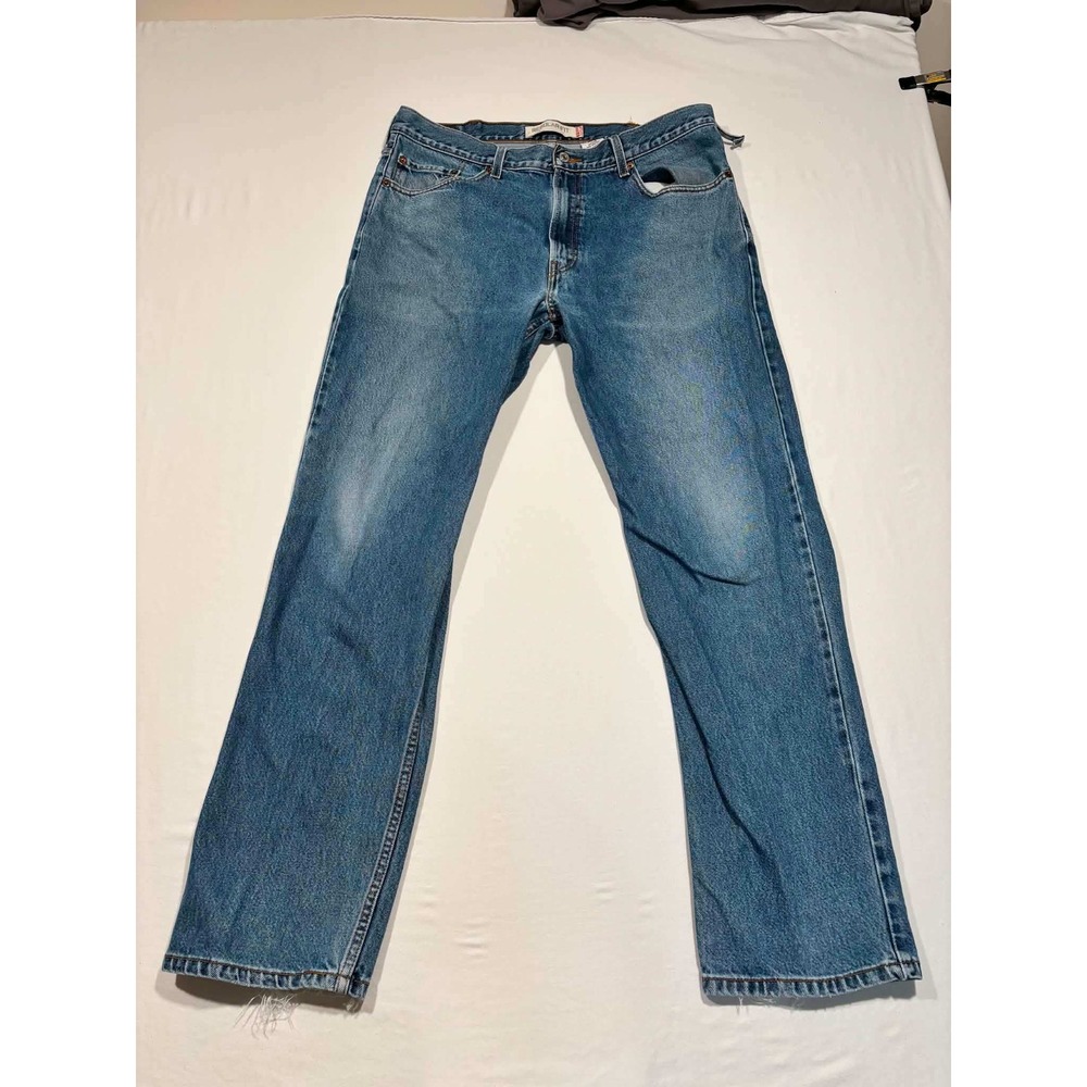 Levis 505 Regular Fit Jeans‎ Mens 38x34 Medium Wash Blue Straight Leg Denim